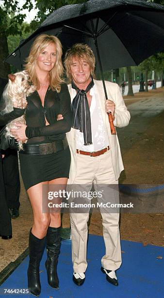 Penny Lancaster and Rod Stewart at the The Mall Galleries in London, United Kingdom.