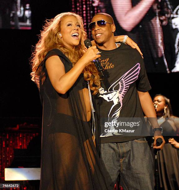 Mariah Carey and Jay-Z at the Madison Square Garden in New York City, New York