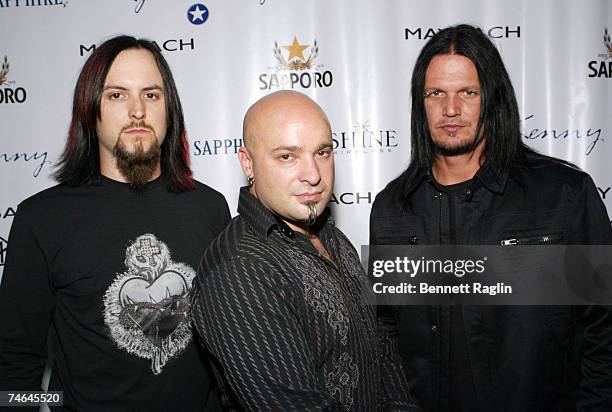 Dan Donegan,Benjamin Draiman, and Mike Wengren of Disturbed at the Sky Studios in New York, New York