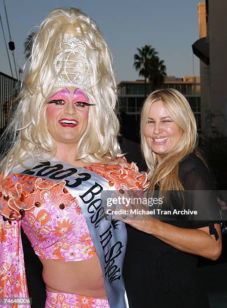 Jennifer Coolidge and Sunny Delight at the 4th Annual Best in Drag Show to Benefit Aid for AIDS at Wilshire-Ebell Theater in Los Angeles, California.