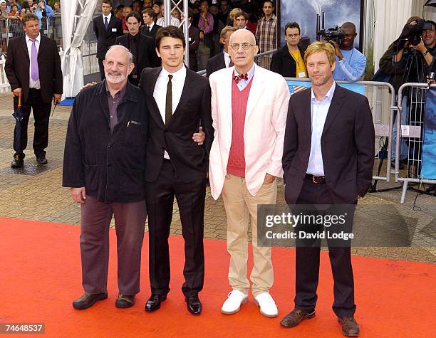 Brian De Palma, director, Josh Hartnett, James Ellroy, author, and Aaron Eckhart at the Deauville Film Festival in Deauville, France.
