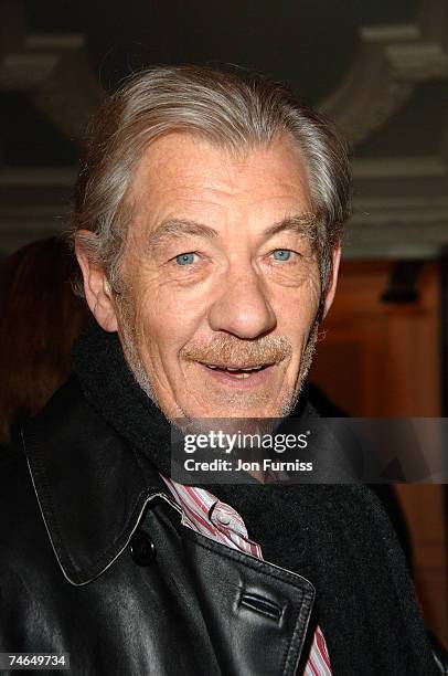 Sir Ian McKellen at the Aldwych Theatre in London, United Kingdom.