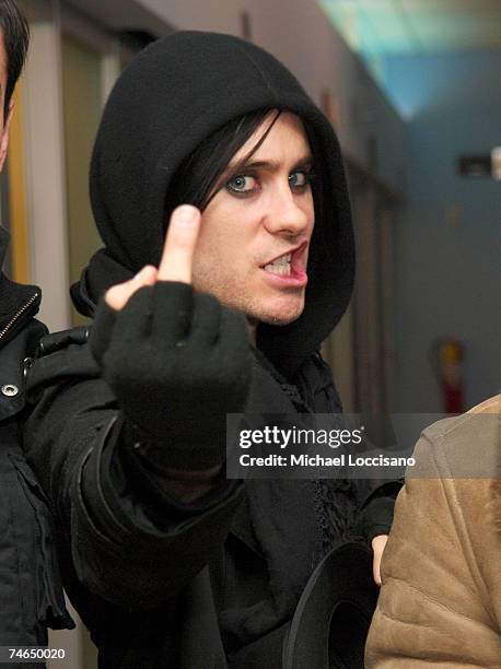 Jared Leto of 30 Seconds To Mars at the 30 Seconds To Mars Visit MTV2's "T - Minus Rock" - October 25, 2006 at MTV Studios - Times Square in New York...