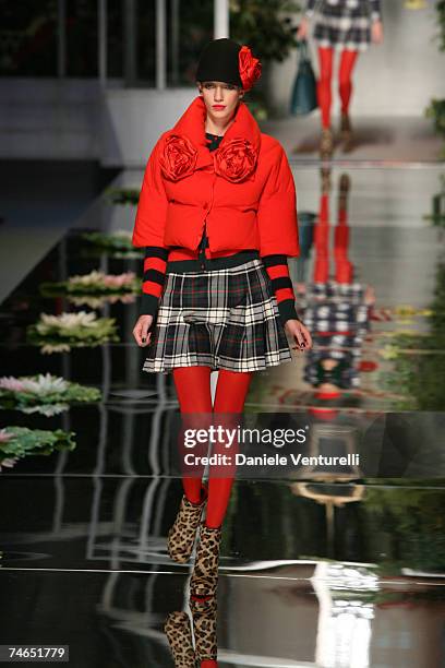 Model wearing Blugirl Fall/Winter 2007 at the Velodromo Vigorelli in Milano, Italy.