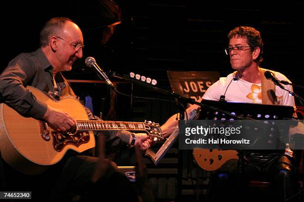 Pete Townshend of The Who and Lou Reed at the Joe's Pub in New York City, New York