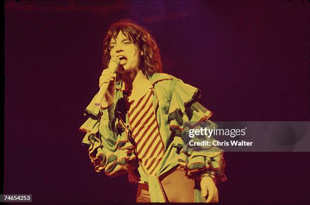 Mick Jagger of the Rolling Stones, 1970s during Rolling Stones File Photos 1960's-1990's in London, United Kingdom.
