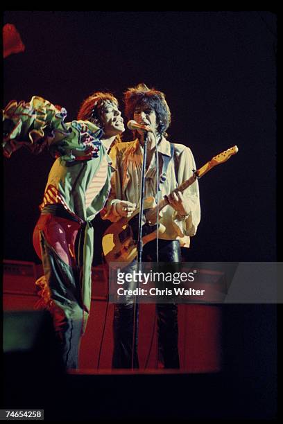 Mick Jagger and Keith Richards of the Rolling Stones, 1970s during Rolling Stones File Photos 1960's-1990's in London, United Kingdom.