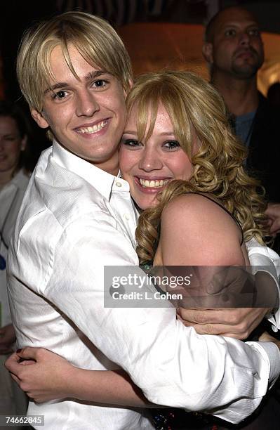 Aaron Carter and Hilary Duff at the The El Capitan Theater in Hollywood, CA