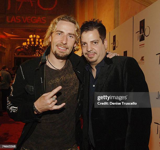 Chad Kroeger and Tommy Lipnick during TAO Las Vegas First Anniversary Weekend - Janet Jackson Album Release Party - Red Carpet Arrivals at the TAO...