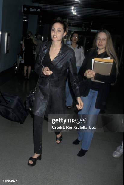 Angelina Jolie and her mother Marcheline Bertrand in Los Angeles, California