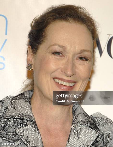 Meryl Streep wearing Caroline Herrara at the The Pierre Hotel in New York, New York