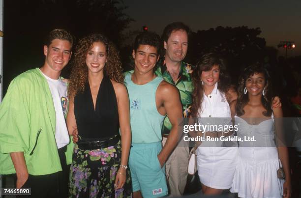 Mark-Paul Gosselaar, Elizabeth Berkley, Mario Lopez, Dennis Haskins, Tiffani-Amber Thiessen and Lark Voorhies at the Century Plaza Hotel in Century...