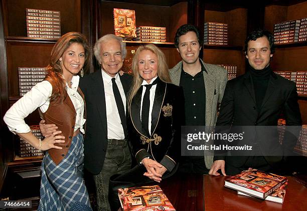 Dylan Lauren, Ralph Lauren, Ricky Lauren, David Lauren and Andrew Lauren at the Ralph Lauren in New York City, New York