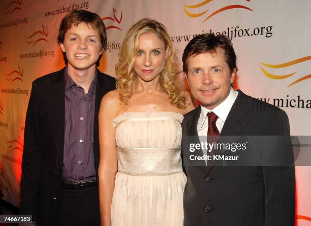 Sam Fox, Tracy Pollan and Michael J. Fox at the The Waldorf-Astoria in New York City, New York