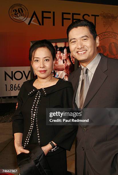 Chow Yun Fat and Jasmine Tan at the Cinerama Dome in Hollywood, California