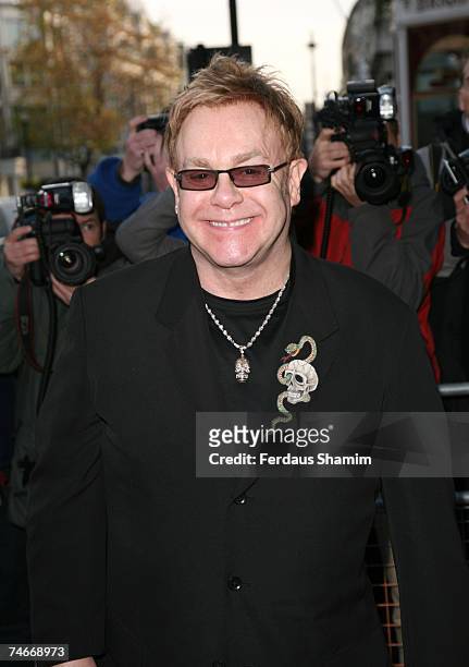 Elton John at the Fifty in London, United Kingdom.