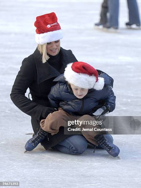 Jenny McCarthy and son, Evan Asher at the The Rock Center Cafe at Rockefeller Center in New York City, New York