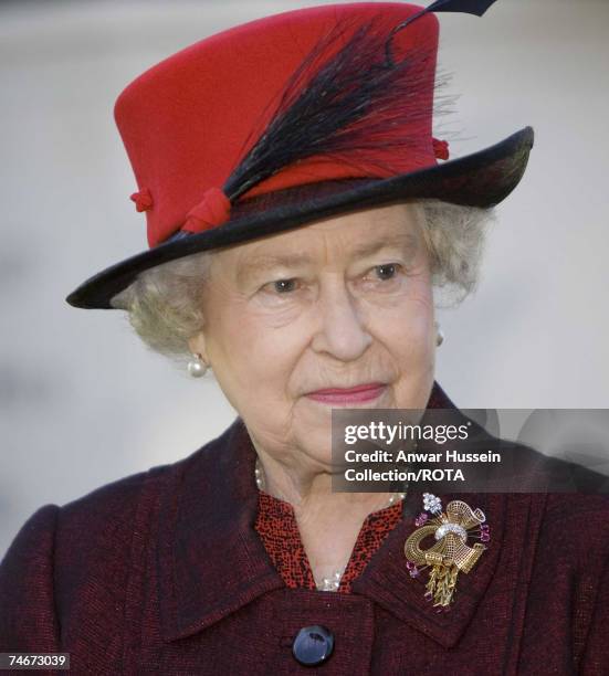 Queen Elizabeth ll visits King Edward VII High School in King's Lynn, Norfolk to unveil a plaque commemorating the School's Centenary year on January...