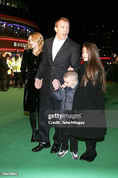 Madonna and Guy Ritchie with their children Rocco and Lourdes at the Vue Leicester Square in London, United Kingdom.