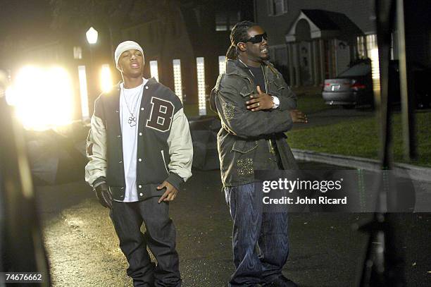 Bow Wow and T-Pain at the Bow Wow on the Set of "Outta My System" Music Video Featuring T-Pain - February 3, 2007 at Metropolis Studios in Los...