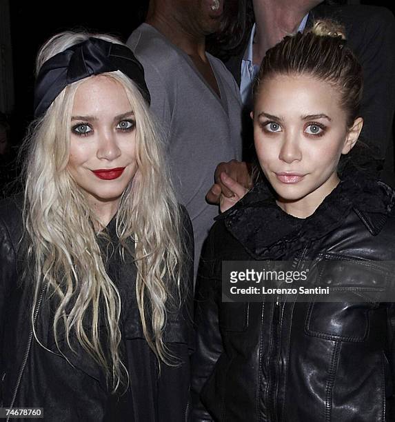Mary-Kate Olsen and Ashley Olsen at the Salon France-Ameriques in Paris, France.
