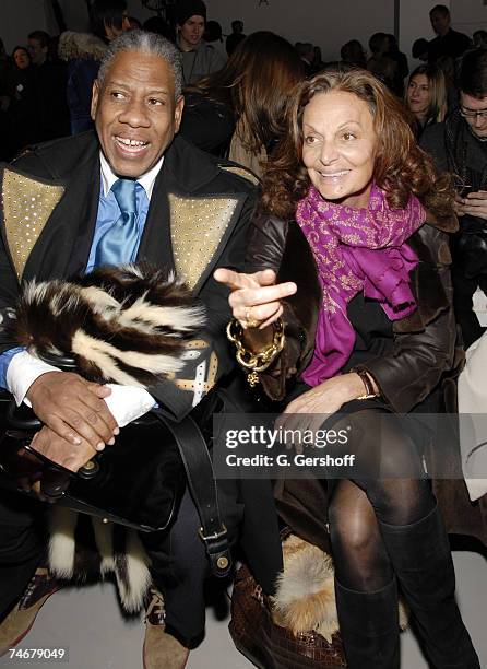 Andre Leon Talley and Diane Von Furstenberg at the 205 West 39th Street in New York City, New York