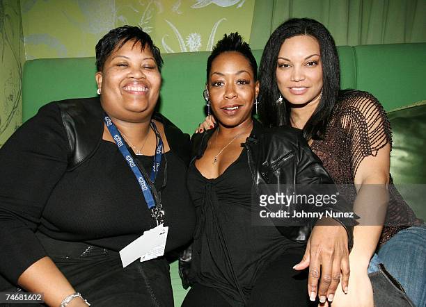 Patty Webster, Tichina Arnold and Radio Announcer Egypt at the Social in Beverly Hills, California