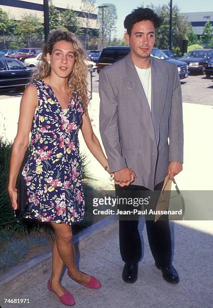 Robert Downey Jr. And Sarah Jessica Parker in Santa Monica, California circa 1990 in Santa Monica, California