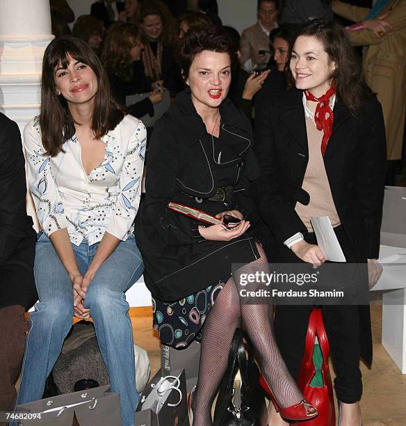 Lisa B, Lulu Guiness and Jasmine Guinness at the On/Off Royal Academy Of Arts in London, United Kingdom.