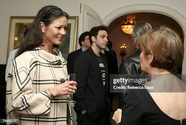 Catherine Zeta-Jones and Carrie Fisher at the Private Residence in Hamilton, Bermuda.