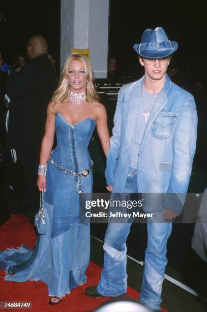 Britney Spears & Justin Timberlake of NSYNC at the Shrine Auditorium in Los Angeles, CA