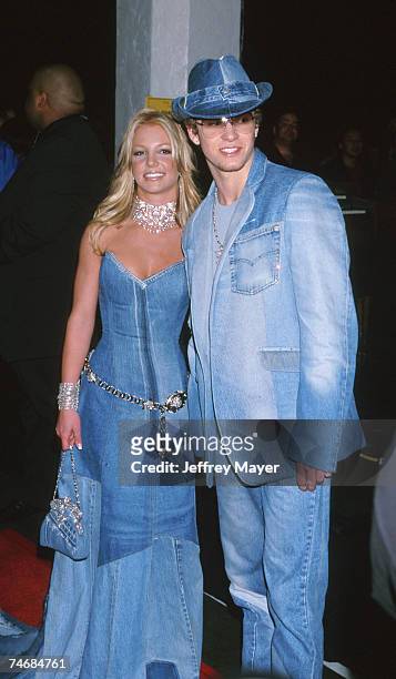 Britney Spears & Justin Timberlake of NSYNC at the Shrine Auditorium in Los Angeles, CA