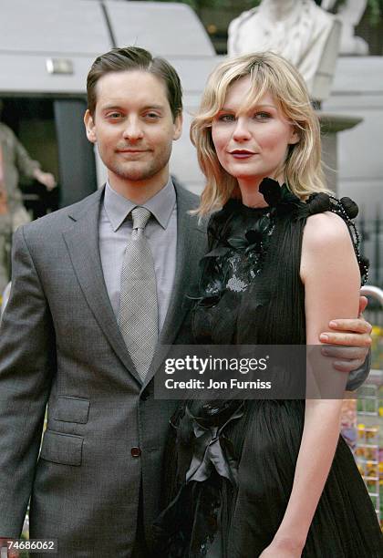 Tobey Maguire and Kirsten Dunst at the Odeon Leicester Square in London, United Kingdom.