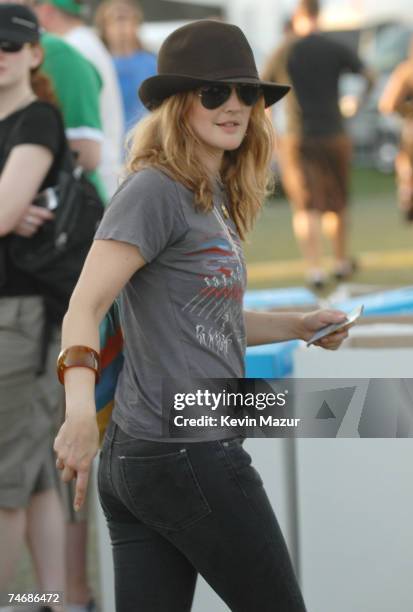 Drew Barrymore at the Empire Polo Field in Indio, California