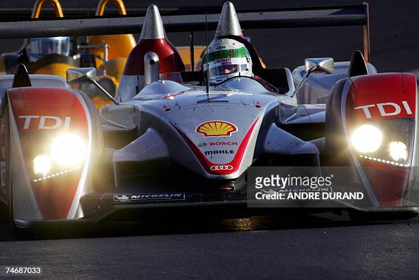 British driver Allan MC Nish steers his Audi R10 TDI number 2 during the 75th edition of the Le Mans 24 Hours Race, 16 June 2007 in Le Mans. AFP...