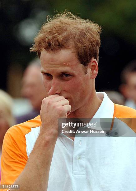 Prince William plays a charity polo match for Apes Hill Club Barbados against Churchill Retirement Living for the Calcot Manor Hotel Cup at the...