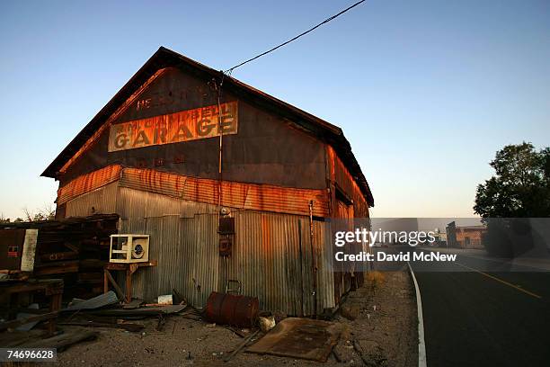 The old Daggett Garage is seen on June 16, 2007 in Daggett, California. The building was an auto repair shop until when it became a mess hall for...