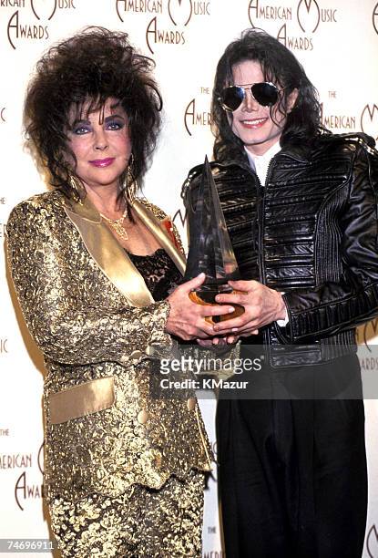 Michael Jackson & Elizabeth Taylor at the Shrine Auditorium in Los Angeles, California