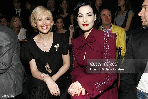 Kylie Minogue and Dita Von Teese at the 7 World Trade Center in New York City, New York