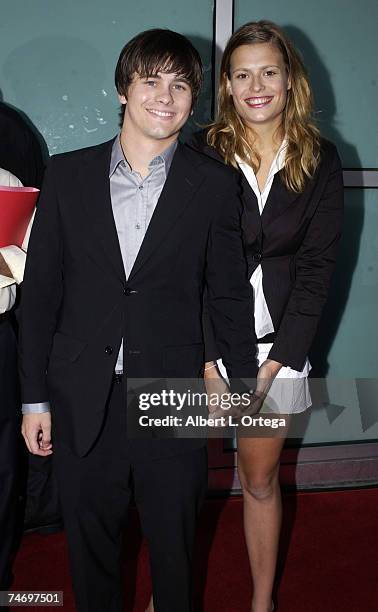 Jason Ritter and guest at the Arclight Theatre in Hollywood, California