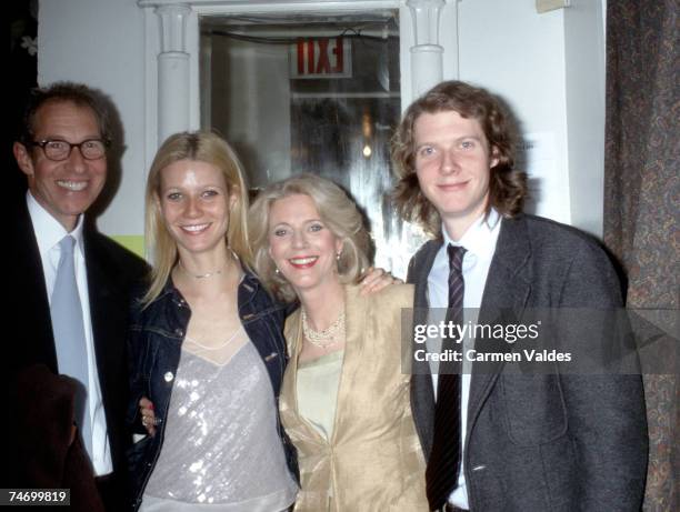 Bruce Paltrow, Gwyneth Paltrow, Blythe Danner, and Jake Paltrow at the Belasco Theatre in New York City, NY