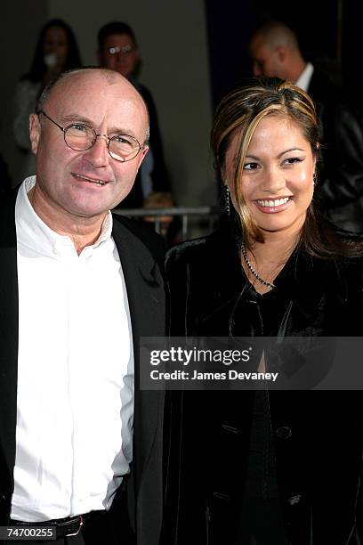 Phil Collins and wife Orianne Cevey at the New Amsterdam Theatre in New York City, New York