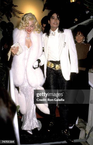 Madonna and Michael Jackson at the Spagos in West Hollywood, California