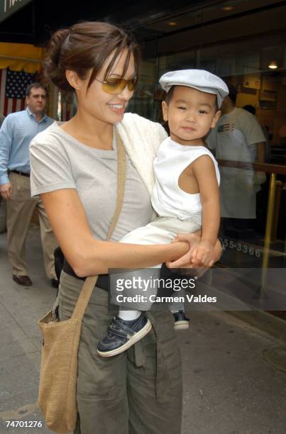Angelina Jolie and Baby Maddox in New York City, New York