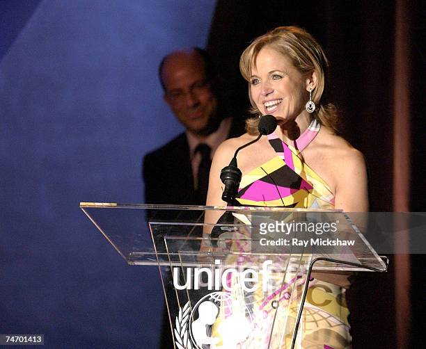 Katie Couric, recipient of the Danny Kaye Humanitarian Award at the The Beverly Hilton in Beverly Hills, California