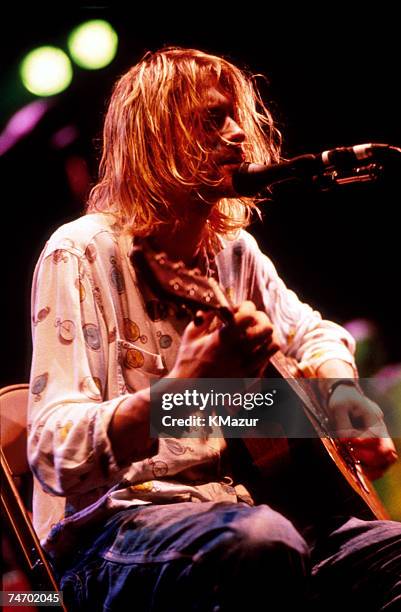 Kurt Cobain of Nirvana during Nirvana in New York, New York.