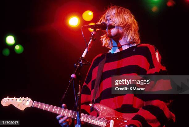 Kurt Cobain of Nirvana during Nirvana in New York, New York.