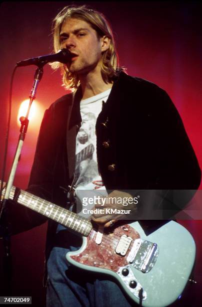 Kurt Cobain of Nirvana during Nirvana in New York City, New York.