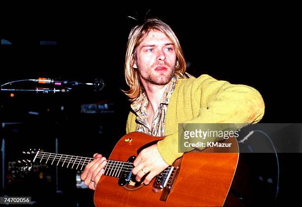 Kurt Cobain of Nirvana during Nirvana in New York, New York.
