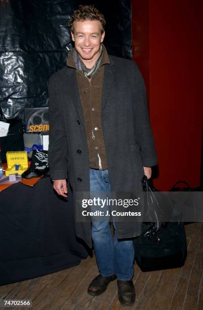 Simon Baker with various gift items in the Sundance Channel Gift Collection at the Main Street in Park City, Utah